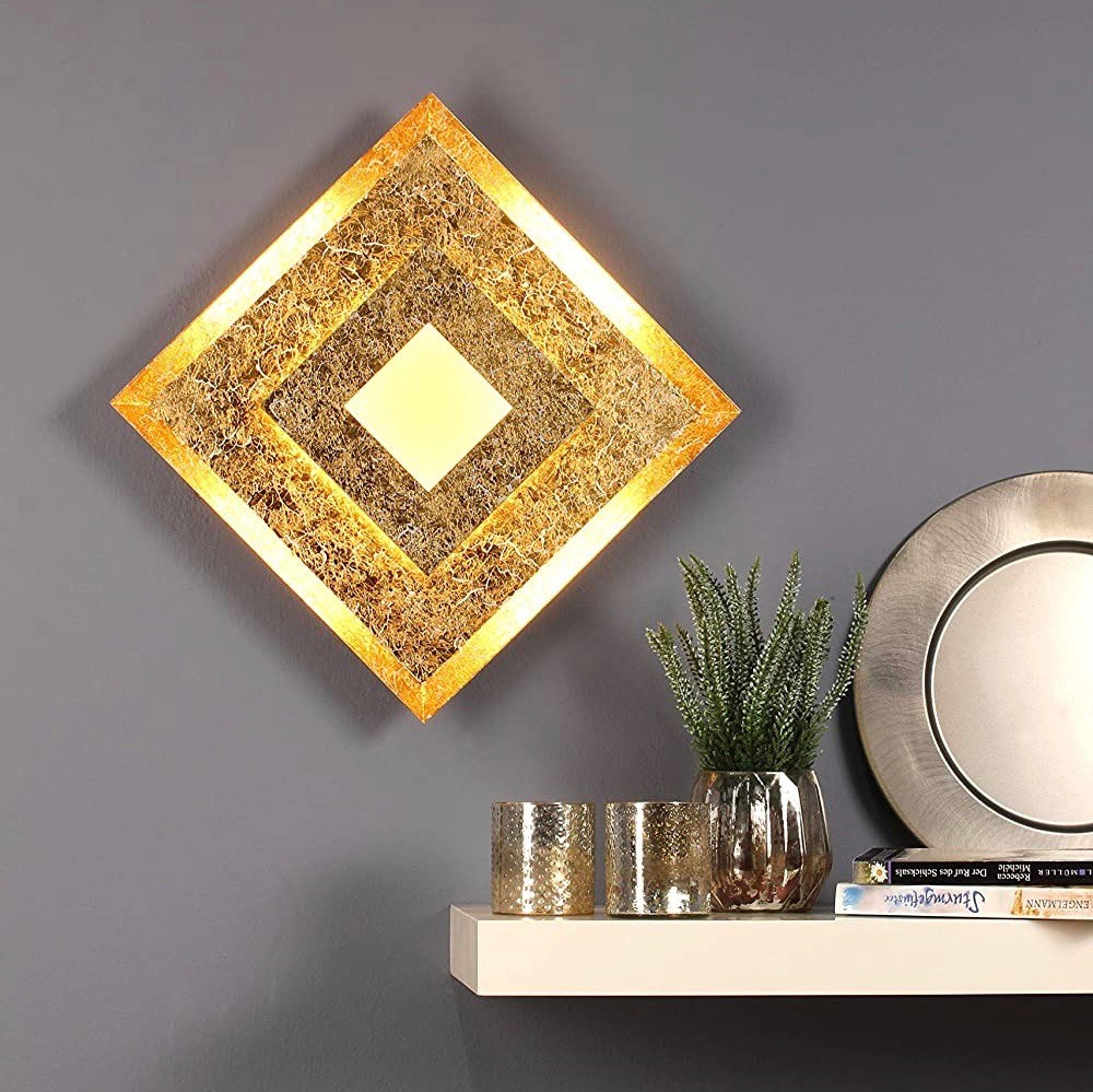143,95 € Envio grátis | Luz de parede interna 18W 32×32 cm. LED Metais. Cor castanho