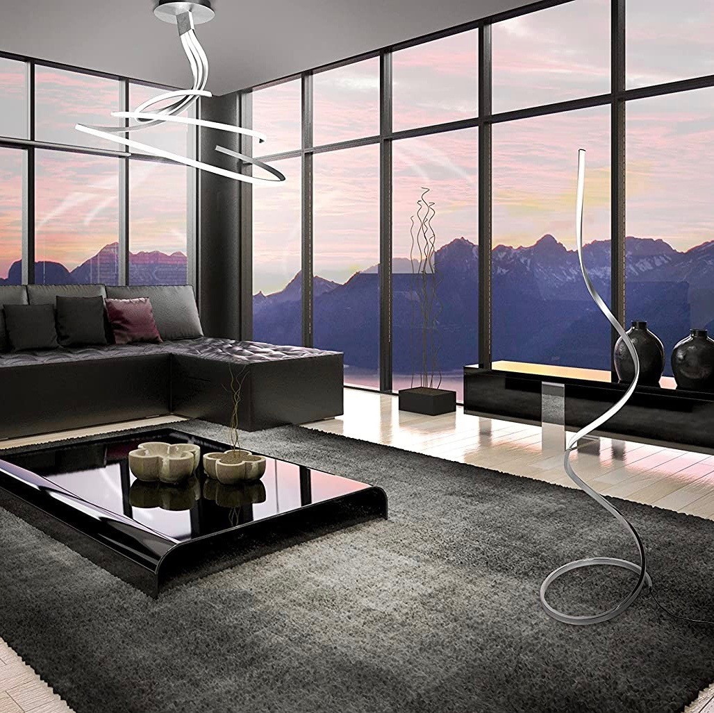 449,95 € Envoi gratuit | Lampadaire 184×45 cm. Source de lumière dimmable Acier inoxidable, acrylique et métal. Couleur chromé