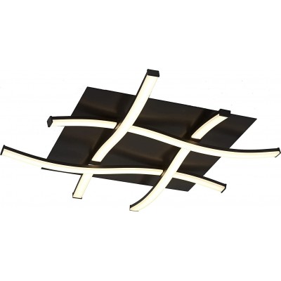 379,95 € Free Shipping | Ceiling lamp 34W 2800K Very warm light. Square Shape 57×57 cm. Living room, dining room and bedroom. Modern and cool Style. Steel, Acrylic and Aluminum. Black Color