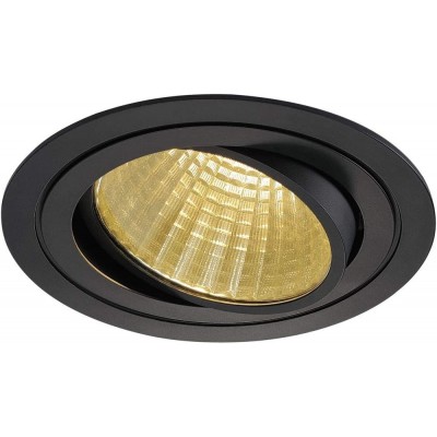 296,95 € Free Shipping | Recessed lighting 29W 2700K Very warm light. Round Shape 18×18 cm. Adjustable LED Living room, bedroom and lobby. Aluminum. Black Color