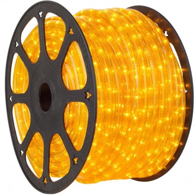 LED strip and hose LED Extended Shape Ø 1 cm. 45 meters. LED Strip Coil-Reel Terrace, garden and public space. Yellow Color
