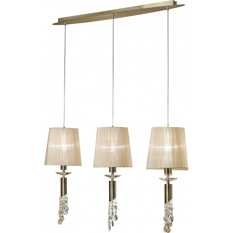 447,95 € Envoi gratuit | Lampe à suspension 20W 150×100 cm. Triple spot réglable en hauteur Cristal et métal. Couleur sable