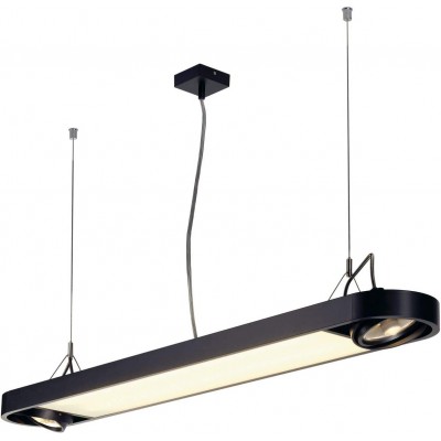 627,95 € Free Shipping | Hanging lamp 112W Extended Shape 136×23 cm. LED Living room, dining room and bedroom. Modern Style. Aluminum and PMMA. Black Color