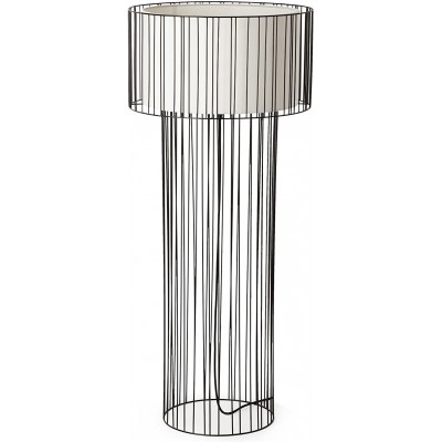 376,95 € Free Shipping | Table lamp 100W Cylindrical Shape Ø 50 cm. Office. Modern Style. Steel, Textile and Polycarbonate. Gray Color