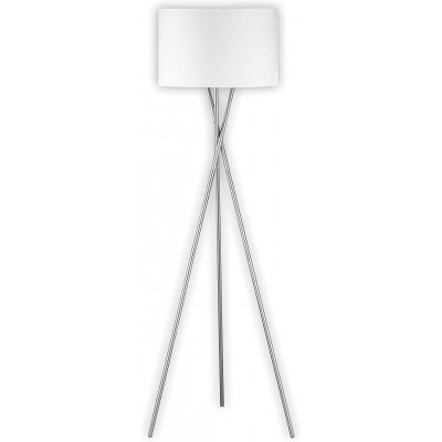 Lampada da pavimento 60W 160×54 cm. Posto su treppiede Metallo e tessile. Colore grigio