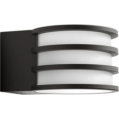 Aplique de pared interior Philips Forma Redonda 24×19 cm. LED inteligente. Alexa y Google Home Salón, comedor y dormitorio. Aluminio. Color negro