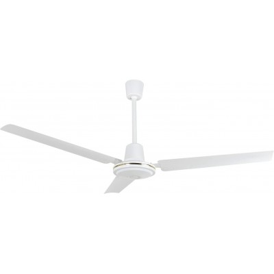 81,95 € Free Shipping | Ceiling fan 70W Ø 142 cm. 3 vanes-blades. 5 speeds. wall control Living room, dining room and lobby. Modern Style. Metal casting. White Color