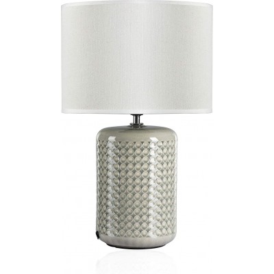 Lampe de table 20W 40×25 cm. Céramique et textile. Couleur beige