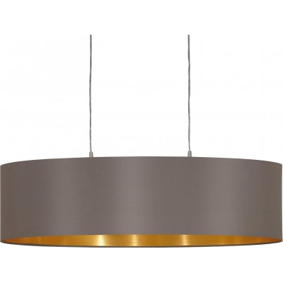 吊灯 Eglo 60W 椭圆形 形状 110×78 cm. 厨房, 饭厅 和 卧室. 现代的 风格. 钢 和 纺织品. 灰色的 颜色