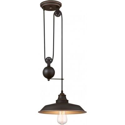 71,95 € Free Shipping | Hanging lamp 60W 65×31 cm. Adjustable height Metal casting. Black Color