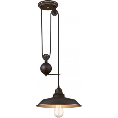 Подвесной светильник 60W Круглый Форма 65×31 cm. Регулируемая высота Гостинная, столовая и лобби. Металл. Чернить Цвет