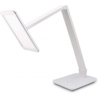 台灯 10W 长方形 形状 44×37 cm. 可调节的。 USB连接 客厅, 饭厅 和 卧室. 钢, 丙烯酸纤维 和 玻璃. 白色的 颜色