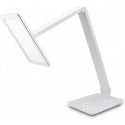 Lámpara de escritorio 10W 44×37 cm. Ajustable. Conexión USB Acero, acrílico y vidrio. Color blanco