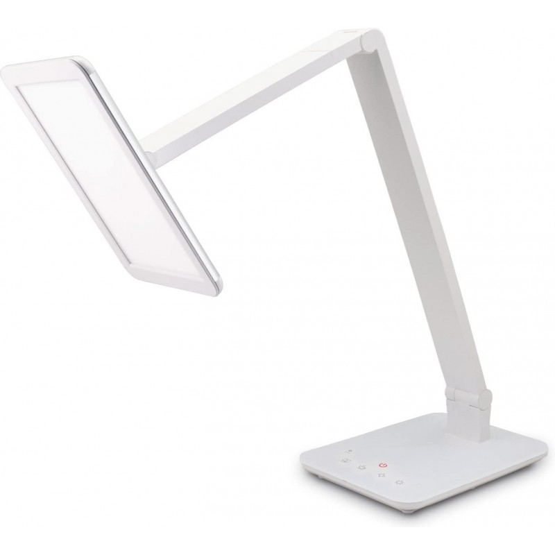 73,95 € Бесплатная доставка | Настольная лампа 10W 44×37 cm. Регулируемый. USB-соединение Стали, акрил и стекло. Белый Цвет