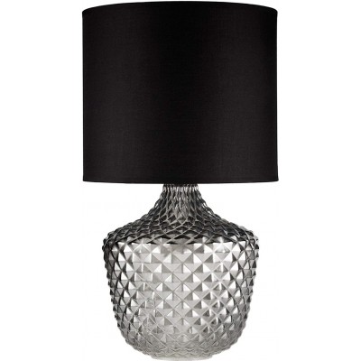 Lampada da tavolo 20W Forma Cilindrica 32×32 cm. Soggiorno, sala da pranzo e camera da letto. Stile moderno. Cristallo, Tessile e Bicchiere. Colore nero