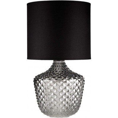 133,95 € Free Shipping | Table lamp 20W 32×32 cm. Crystal, textile and glass. Black Color