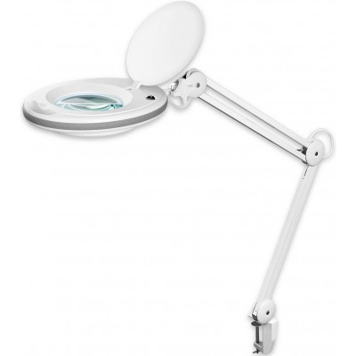 テクニカルランプ 円形 形状 10×7 cm. LED照明付きの虫眼鏡。関節式 ダイニングルーム, ベッドルーム そして ロビー. PMMA. 白い カラー