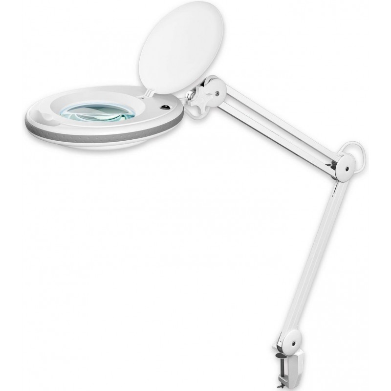 94,95 € Free Shipping | Technical lamp 10×7 cm. Magnifying glass with LED lighting. articulated Pmma. White Color