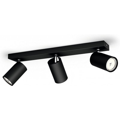 Indoor spotlight Philips 10W 44×9 cm. Triple adjustable LED spotlight Metal casting. Black Color