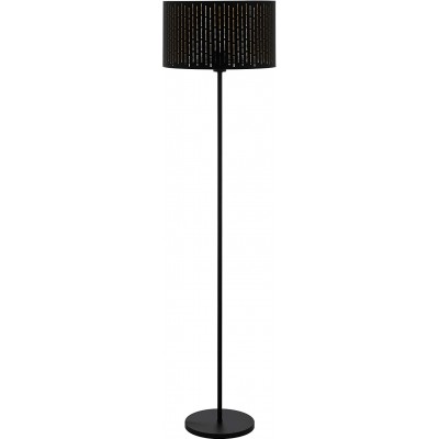 Lampadaire Eglo Façonner Cylindrique 151×38 cm. Salle à manger, chambre et hall. Style moderne. Acier et Textile. Couleur noir