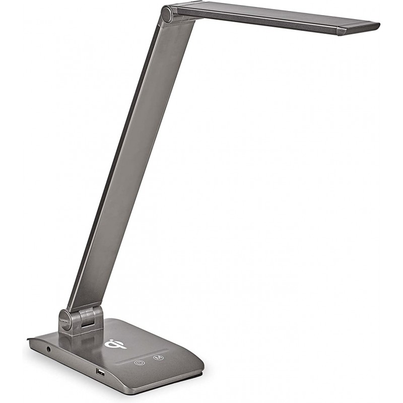 126,95 € Free Shipping | Desk lamp 5W 3000K Warm light. Extended Shape 42×27 cm. Articulating LED. Dock with charging station Living room, dining room and bedroom. Modern Style. Aluminum. Anthracite Color