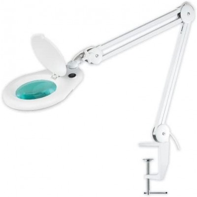 86,95 € Envoi gratuit | Lampe technique 52×24 cm. Loupe articulée avec éclairage LED Cristal et verre. Couleur blanc