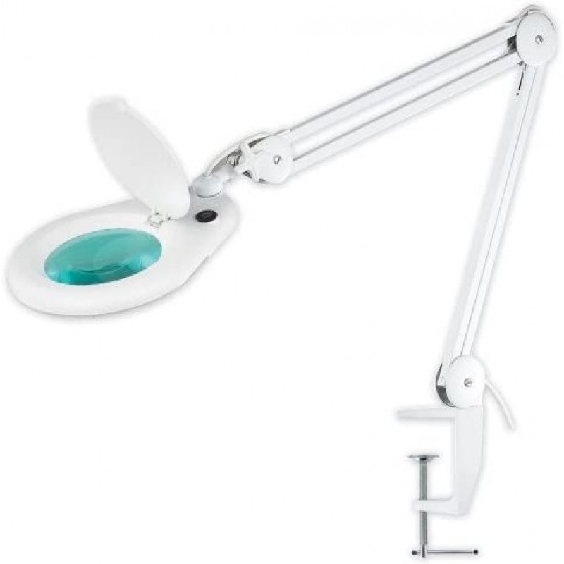 86,95 € Free Shipping | Technical lamp 52×24 cm. Articulated magnifying glass with LED lighting Crystal and glass. White Color