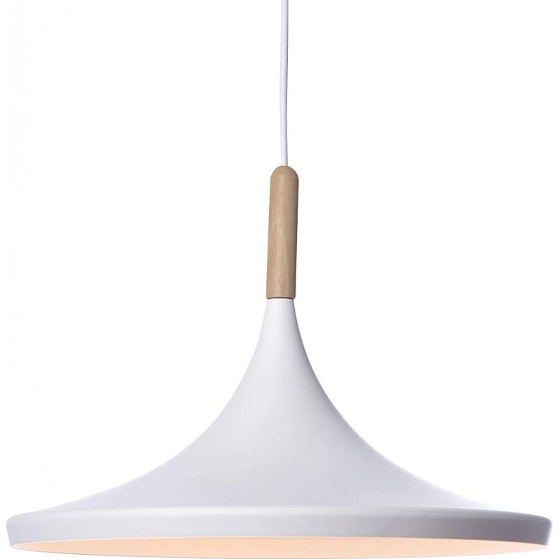 71,95 € Free Shipping | Hanging lamp 60W Conical Shape Ø 36 cm. Living room, dining room and bedroom. Modern Style. Metal casting and Wood. White Color