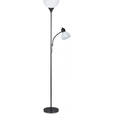 Floor lamp 60W Round Shape 180×48 cm. Auxiliary reading arm Living room, dining room and bedroom. Modern Style. PMMA. Black Color
