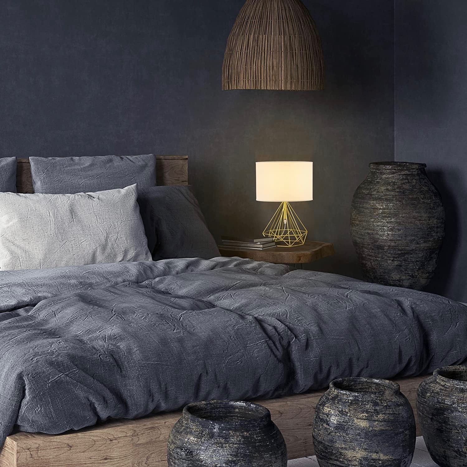 79,95 € Spedizione Gratuita | Lampada da tavolo 44×31 cm. Metallo e tessile. Colore bianca