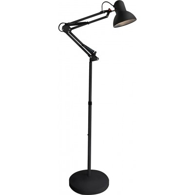 Lámpara de pie Forma Angular 1×1 cm. Altura regulable. Cuerpo y cabezal articulados Salón, comedor y dormitorio. Metal. Color negro