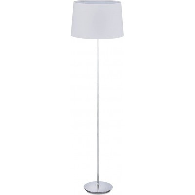 Lampada da pavimento 60W Forma Cilindrica Ø 40 cm. Soggiorno, camera da letto e atrio. Stile moderno. Metallo e Tessile. Colore bianca