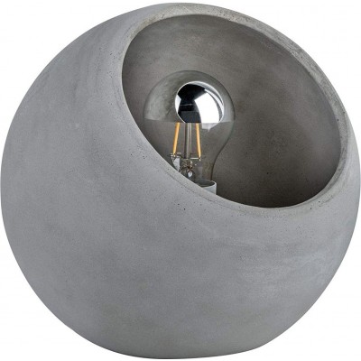 Lámpara de sobremesa 20W Forma Esférica 23×23 cm. Salón, comedor y dormitorio. Estilo nórdico. Hormigón. Color gris