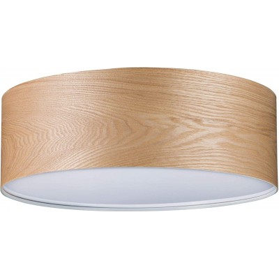 95,95 € Free Shipping | Indoor ceiling light 20W Cylindrical Shape 45×45 cm. Living room, dining room and bedroom. Metal casting and Wood. Brown Color