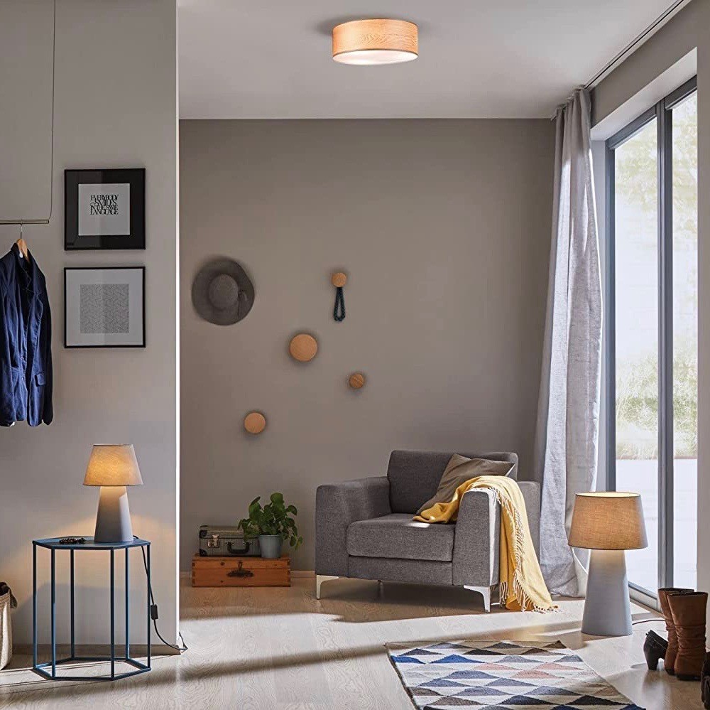 89,95 € Kostenloser Versand | Innendeckenleuchte 20W 45×45 cm. Metall und holz. Braun Farbe