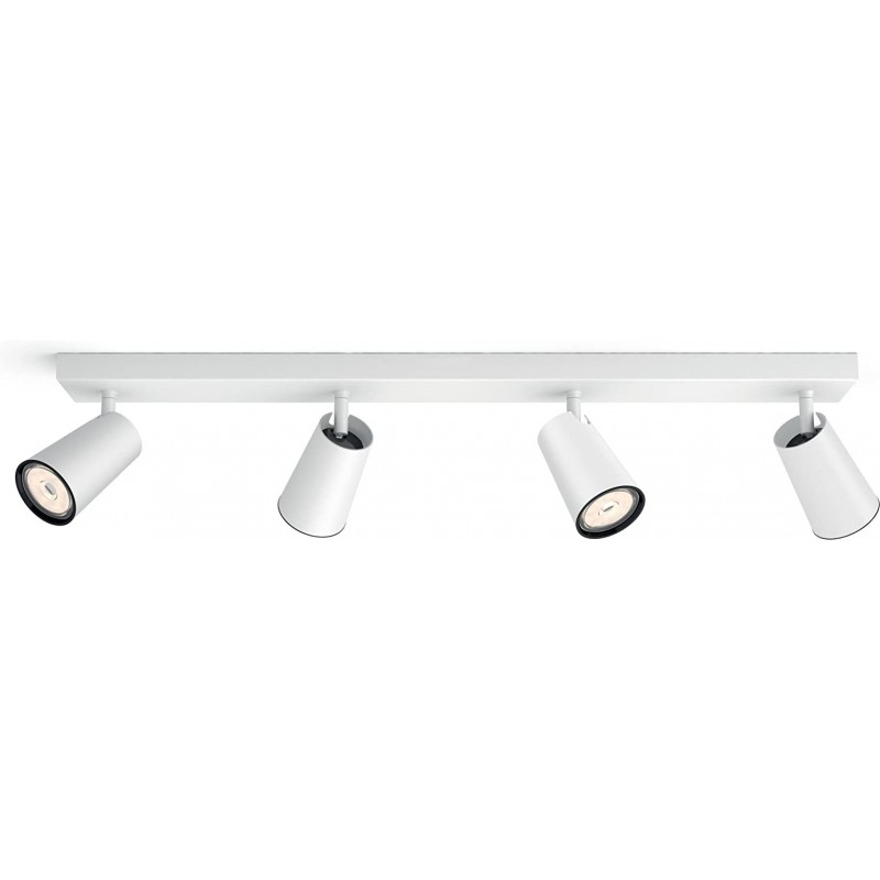 95,95 € Бесплатная доставка | Внутренний точечный светильник Philips 10W 63×12 cm. 4 регулируемых светодиодных прожектора Белый Цвет