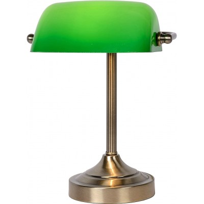 Lampada de escritorio 40W 31×22 cm. Lâmpada estilo banqueiro Cristal. Cor verde