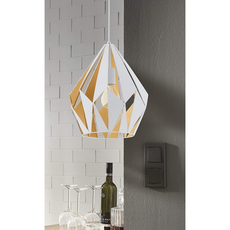 107,95 € Free Shipping | Hanging lamp Eglo 60W Ø 31 cm. Kitchen. Vintage Style. Steel. Gray Color