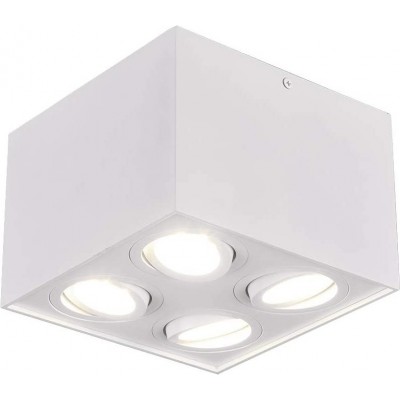 Foco para interior Trio 35W Forma Cúbica 18×18 cm. 4 puntos de luz orientables Salón, comedor y dormitorio. Metal. Color blanco