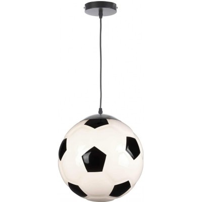 86,95 € 送料無料 | ハンギングランプ 22W 球状 形状 37×33 cm. サッカーボールの形をしたデザイン リビングルーム, ダイニングルーム そして ロビー. アクリル. 白い カラー