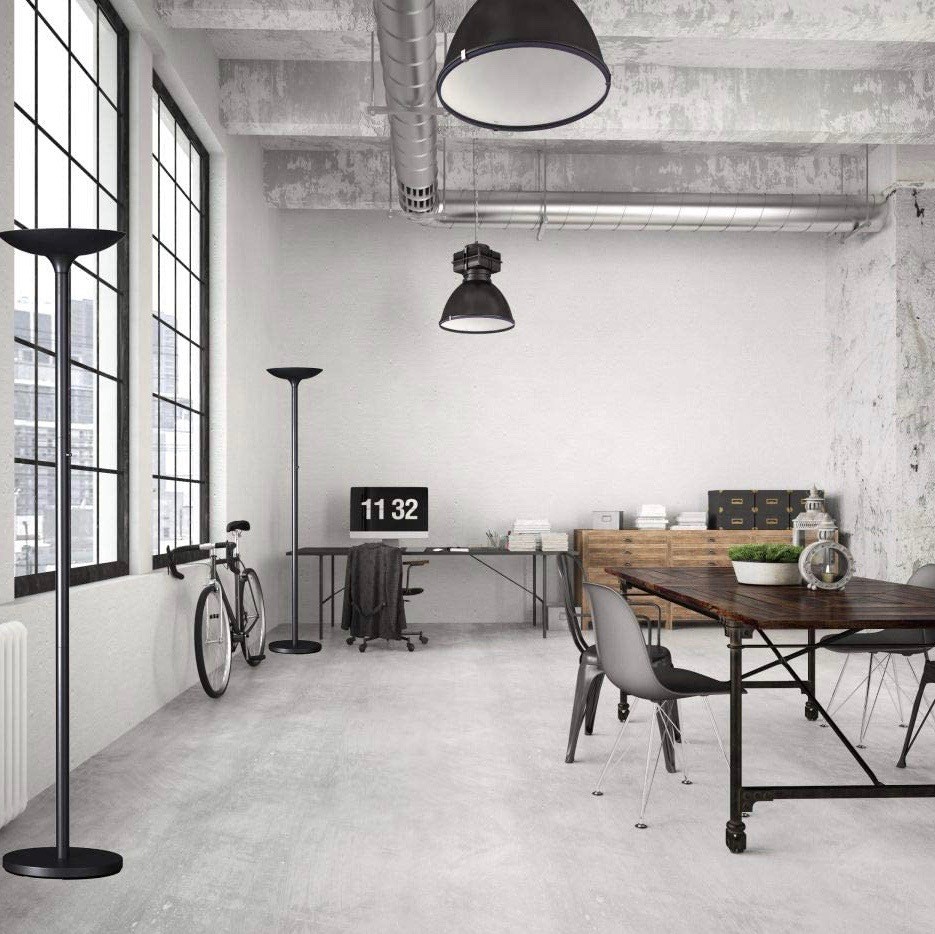 102,95 € Envío gratis | Lámpara de pie 22W 78×40 cm. LED regulable Acero y pmma. Color plata
