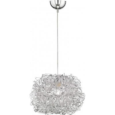 Hanging lamp 60W Spherical Shape 150×40 cm. Living room, dining room and lobby. Metal casting. Silver Color