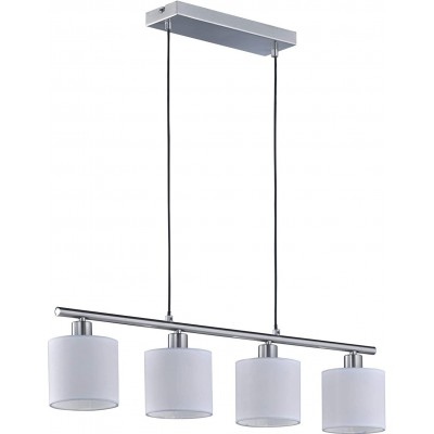 91,95 € Free Shipping | Hanging lamp Reality 28W Extended Shape 150×75 cm. 4 spotlights Living room, dining room and bedroom. Modern Style. PMMA and Metal casting. Nickel Color