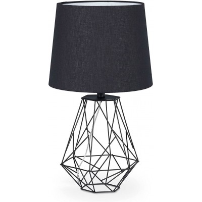 Lámpara de sobremesa 60W 59×33 cm. Pmma, metal y textil. Color negro