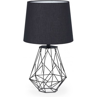Lampe de table 60W Façonner Cylindrique 59×33 cm. Salle, salle à manger et chambre. Style moderne. PMMA, Métal et Textile. Couleur noir