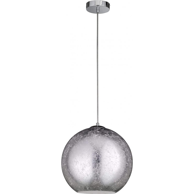 74,95 € Free Shipping | Hanging lamp 16W Spherical Shape 30×30 cm. Living room, bedroom and lobby. Metal casting. Silver Color