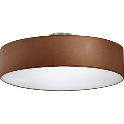 101,95 € Free Shipping | Indoor ceiling light Trio 60W Cylindrical Shape 50×50 cm. Bedroom. Metal casting and Textile. Brown Color