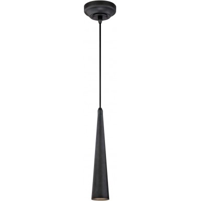 Lámpara colgante 8W 3000K Luz cálida. Forma Cónica 167×6 cm. Salón, comedor y dormitorio. Estilo moderno. Aluminio. Color negro