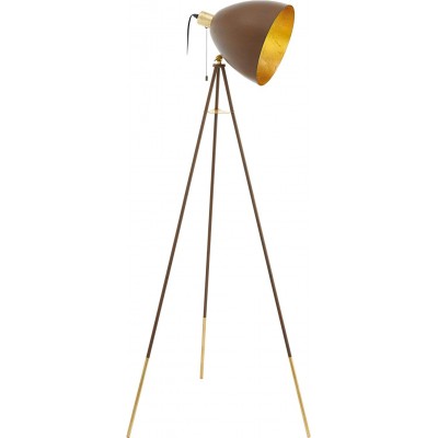 Lámpara de pie Eglo 60W Forma Esférica 150×60 cm. Trípode de sujeción Salón, dormitorio y vestíbulo. Estilo moderno. Acero. Color dorado