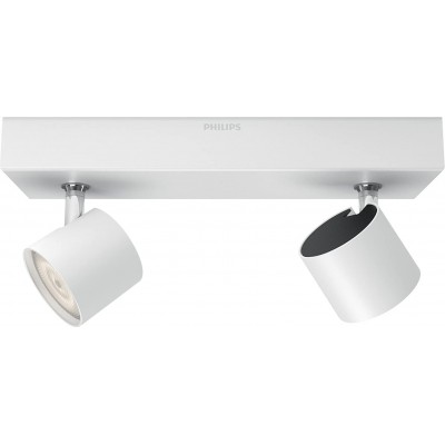 74,95 € Spedizione Gratuita | Faretto da interno Philips 4W 2700K Luce molto calda. 24×9 cm. Doppio faretto LED orientabile Metallo. Colore bianca